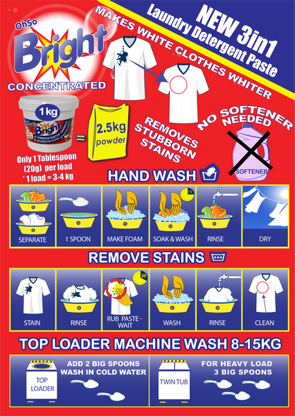 OhSoBright 100g Laundry Detergent Washing Paste