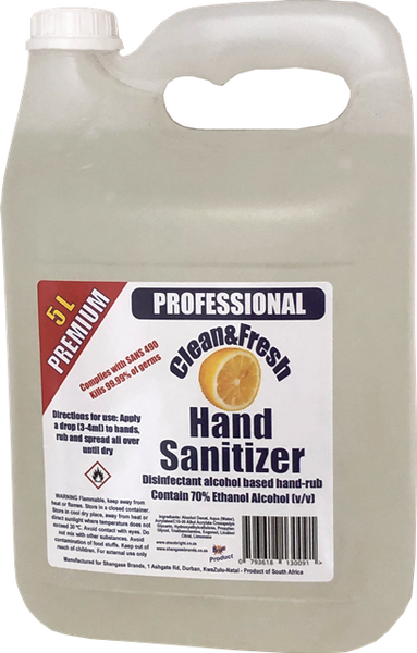 5L Clean&Fresh Sanitizer 70% alcohol
