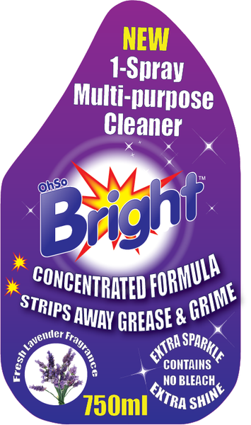 OhSoBright Multipurpose cleaning spary front label 